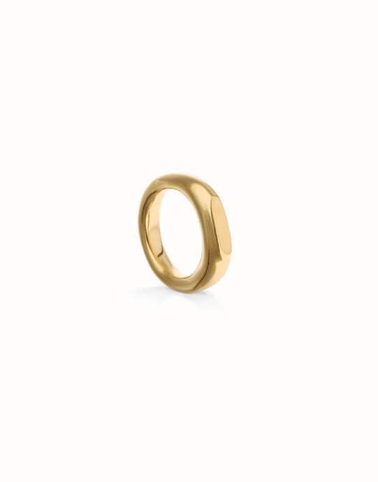 Anillo geom&eacute;trico ba&ntilde;ado en oro